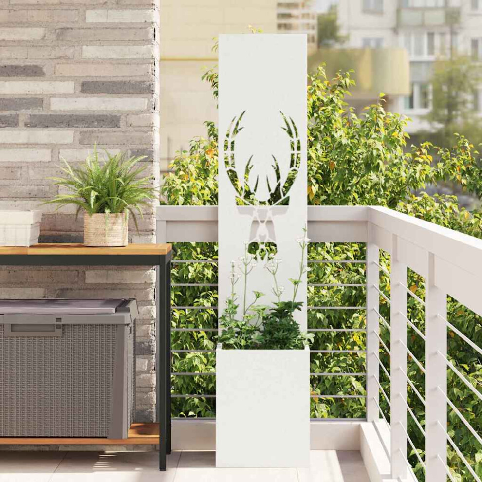 Vidaxl Garden Privacy Screen White 32 X 32 X 150 Cm Cold-Rolled Steel