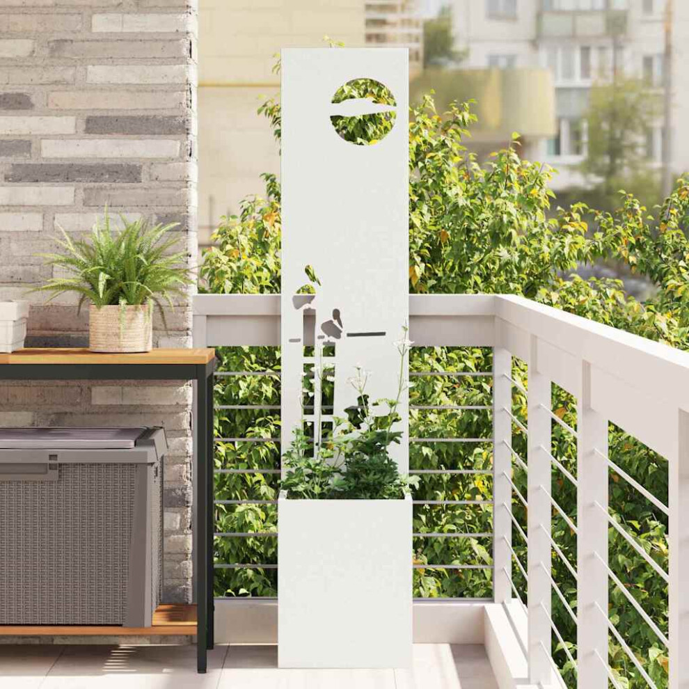 Vidaxl Garden Privacy Screen White 32 X 32 X 150 Cm Cold-Rolled Steel