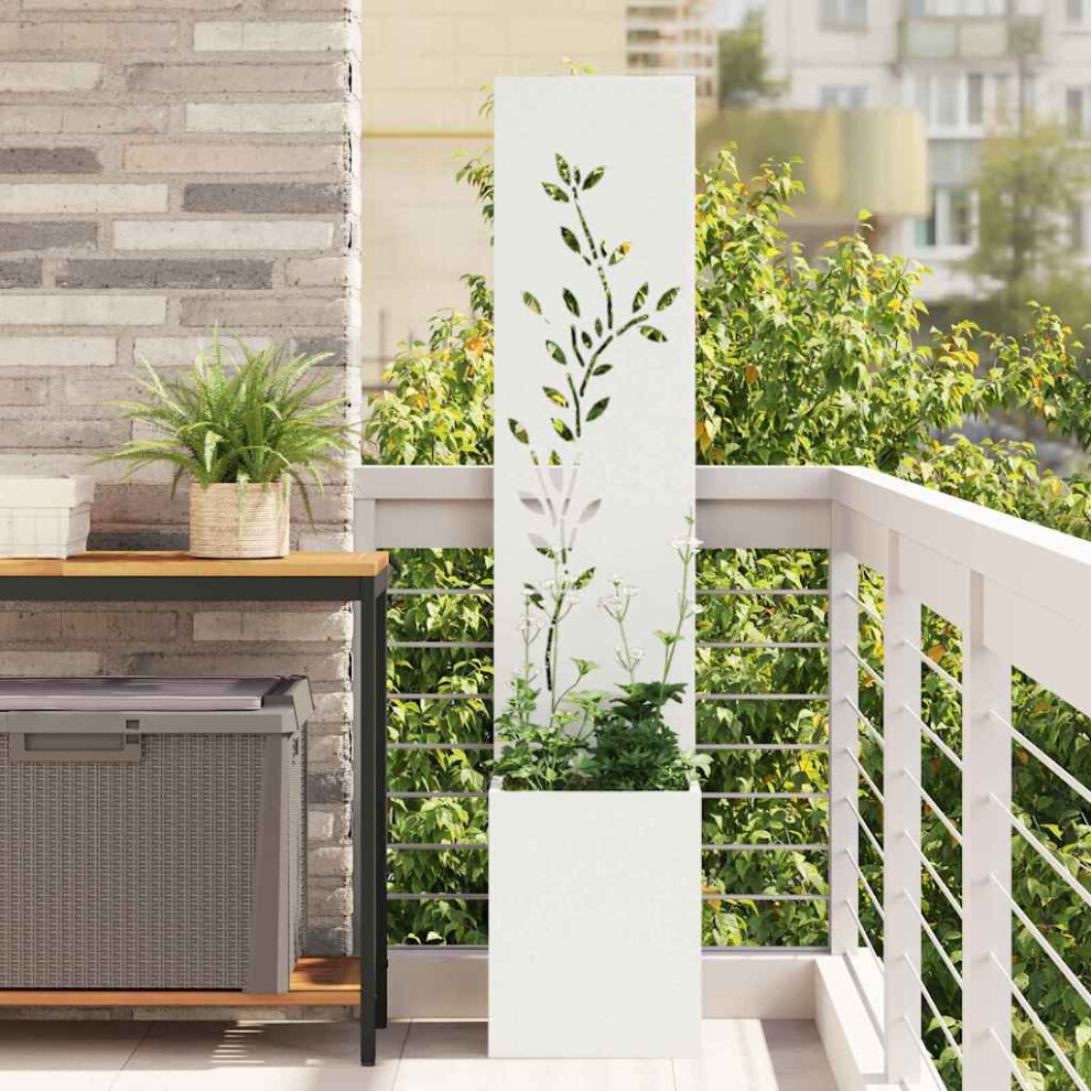 Vidaxl Garden Privacy Screen White 32 X 32 X 150 Cm Cold-Rolled Steel