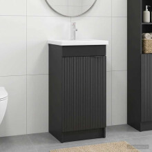 vidaXL Bathroom Vanity with Sink Black 42 x 40 x 84.5 cm