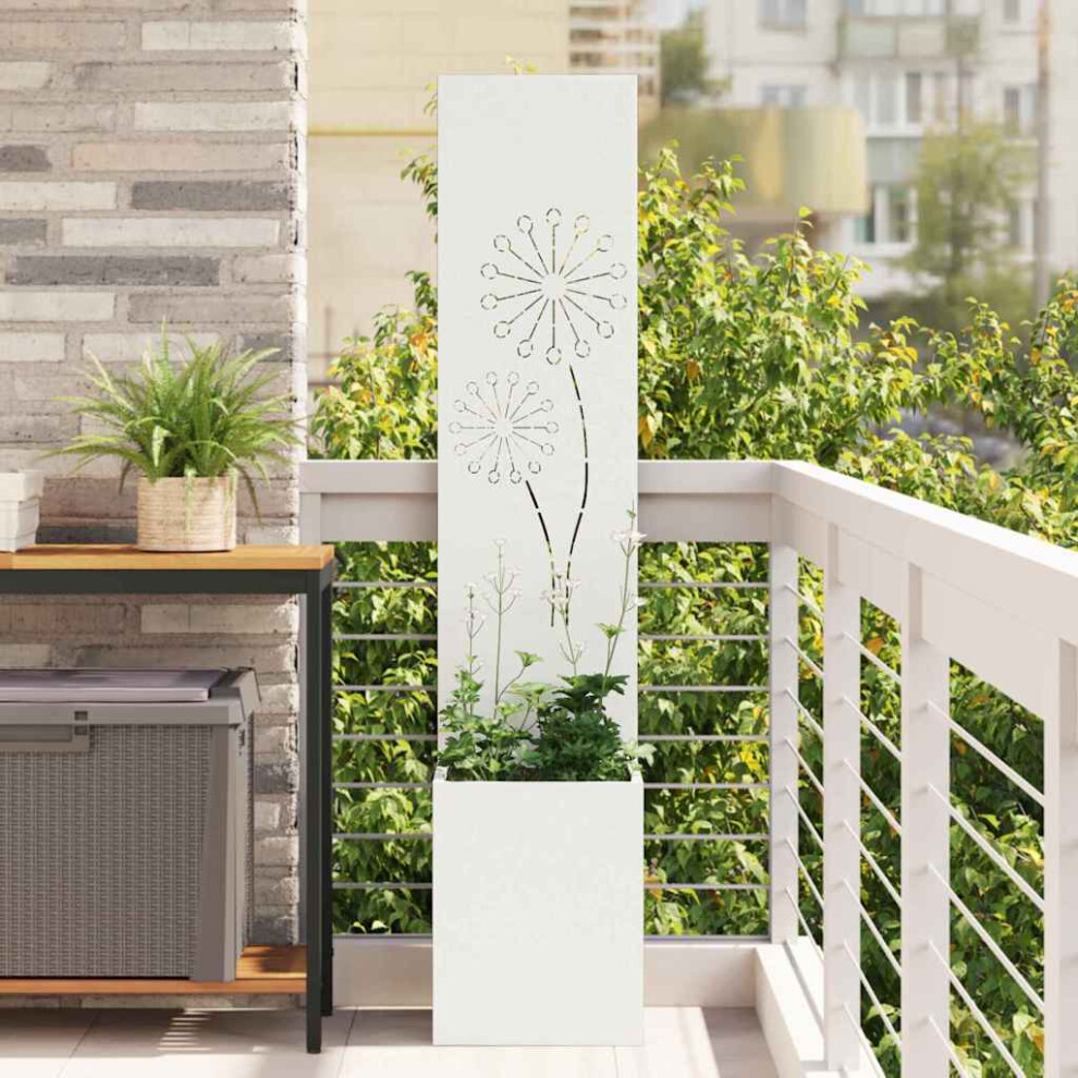 Vidaxl Garden Privacy Screen White 32 X 140 Cm Cold-Rolled Steel