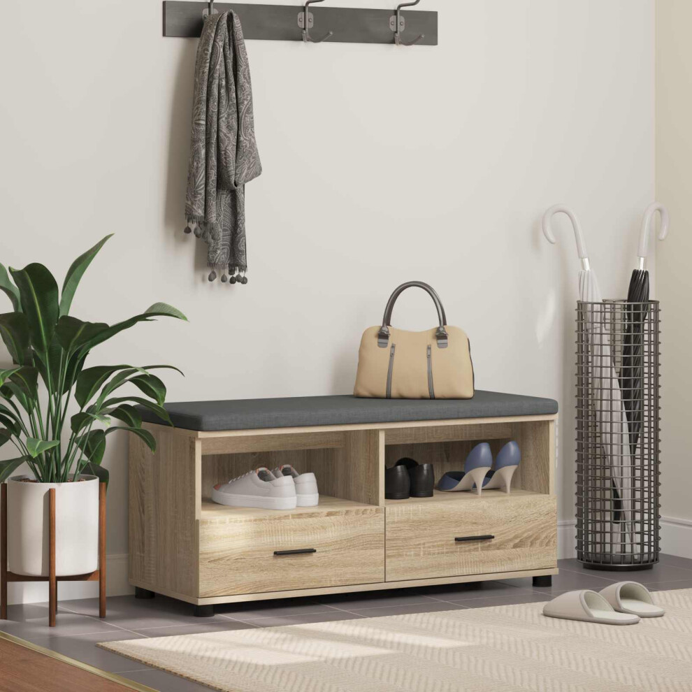 Vidaxl Hall Bench With Cushion With Drawer Sonoma Oak 100 X 38 X 46 Cm