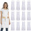 (White) Evago 12 Pack Plain Bib Aprons With 2 Pockets - Black Unisex Commercial Apron Bulk B 1