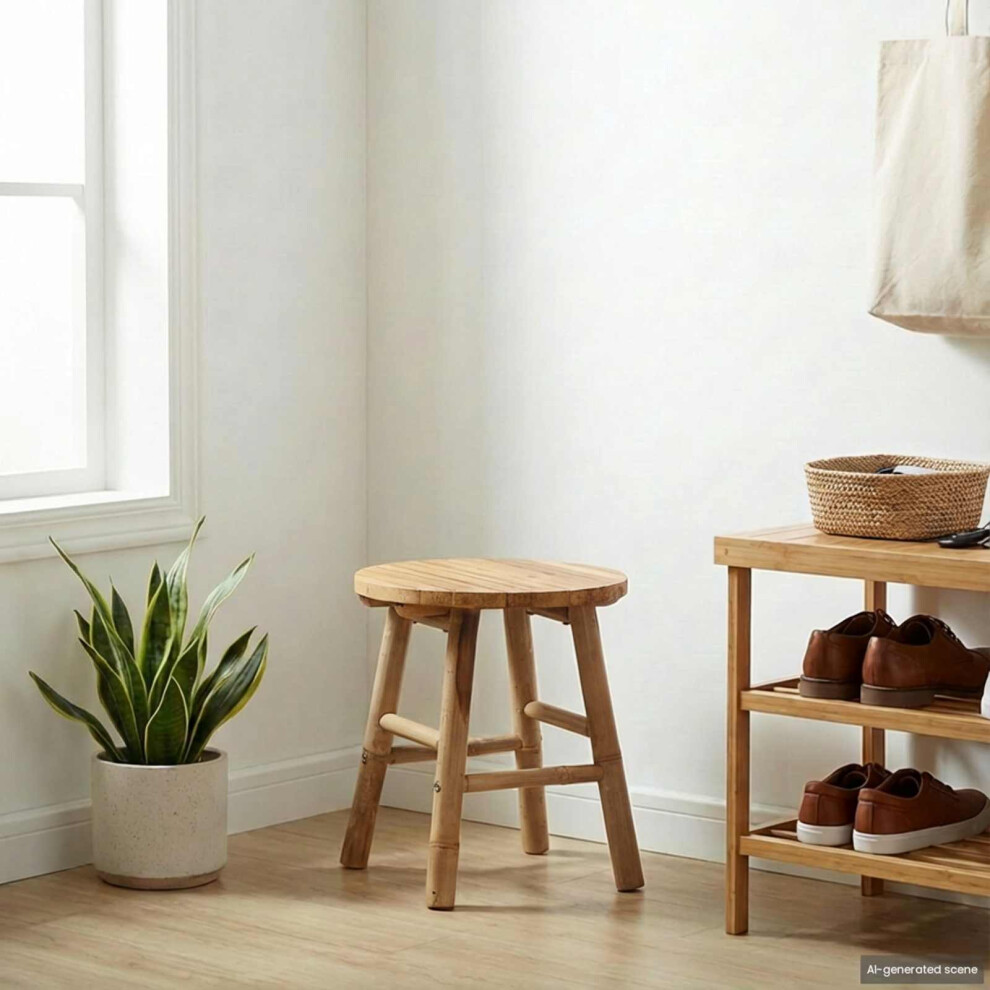 Vidaxl Garden Stool Light Ã 38 X 42 Cm Bamboo Brown