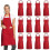 (Red) Evago 12 Pack Plain Bib Aprons With 2 Pockets - Black Unisex Commercial Apron Bulk B 1