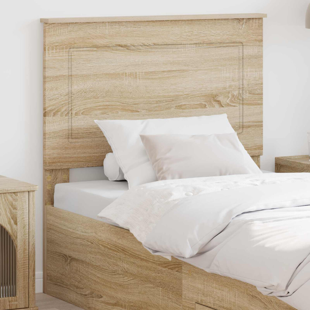 VIDAXL Engineered Wood Headboard Sonoma Oak 100 cm Height Adjustable Bedroom Furniture - Image 2