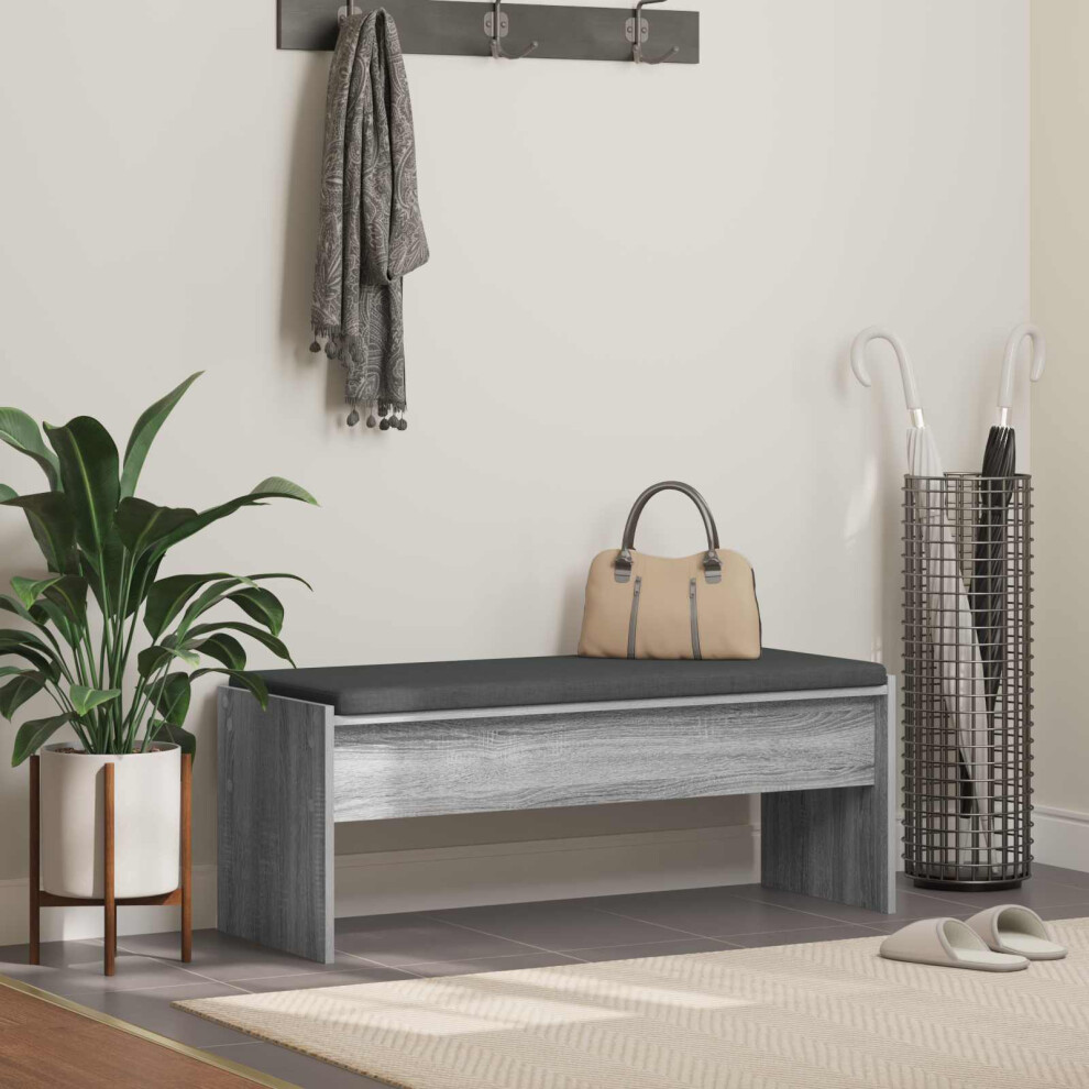 Vidaxl Hall Bench With Cushion Grey Sonoma 103 X 38 X 40 Cm