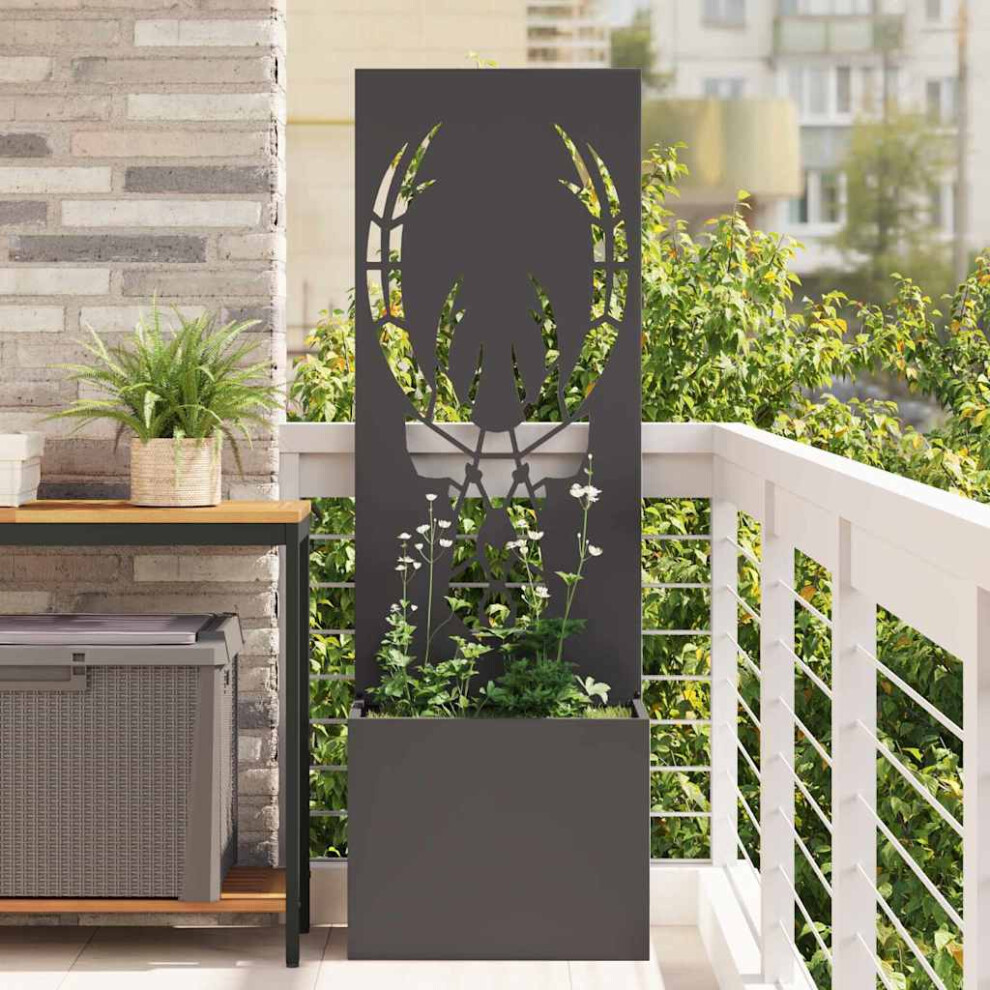 Vidaxl Garden Privacy Screen Black 50 X 140 Cm Cold-Rolled Steel