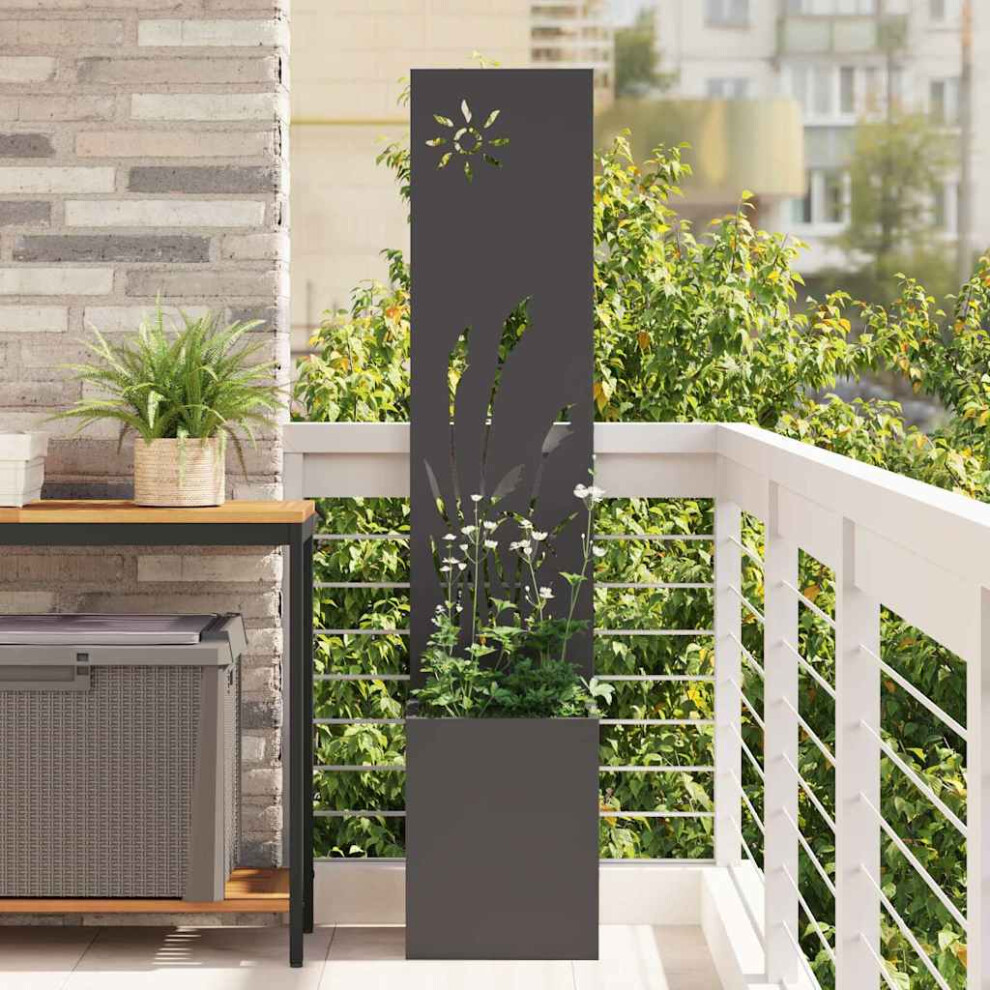Vidaxl Garden Privacy Screen Black 32 X 140 Cm Cold-Rolled Steel