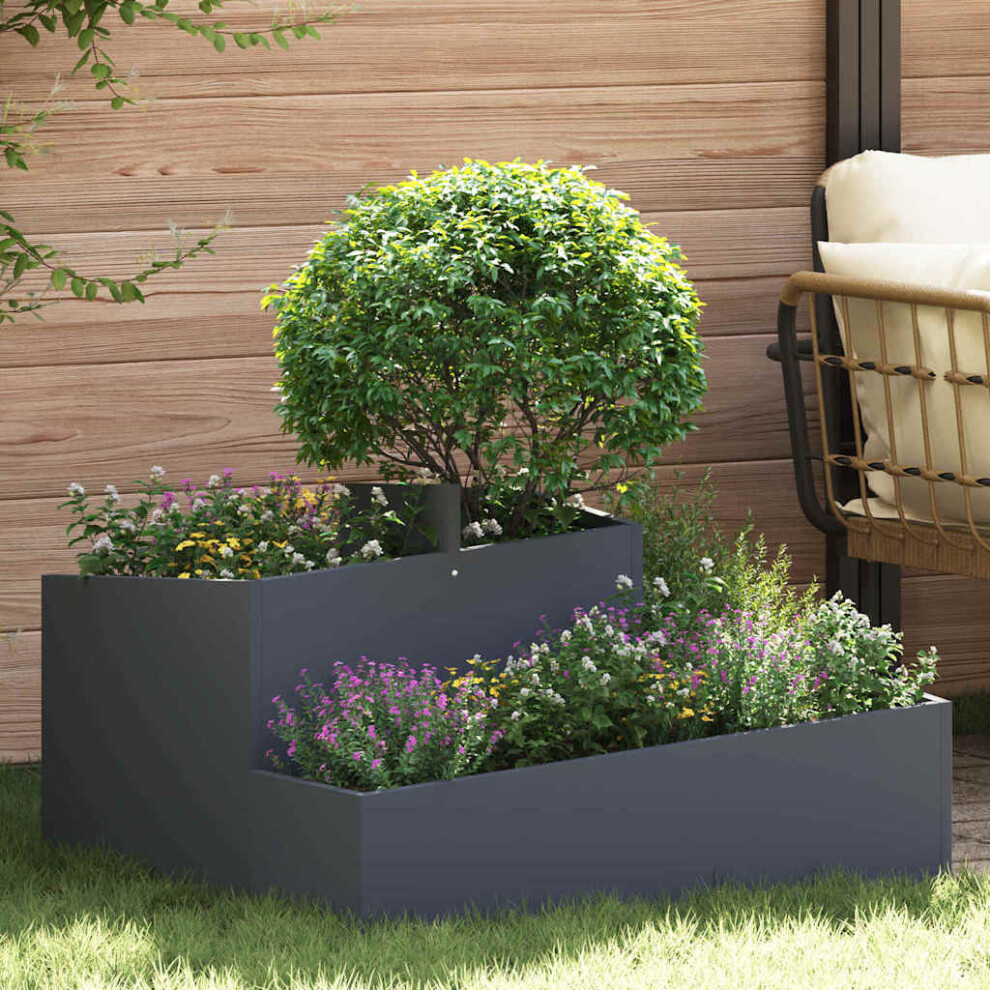 Vidaxl Garden Planter 80 X 80 X 50 Cm Cold-Rolled Steel Anthracite