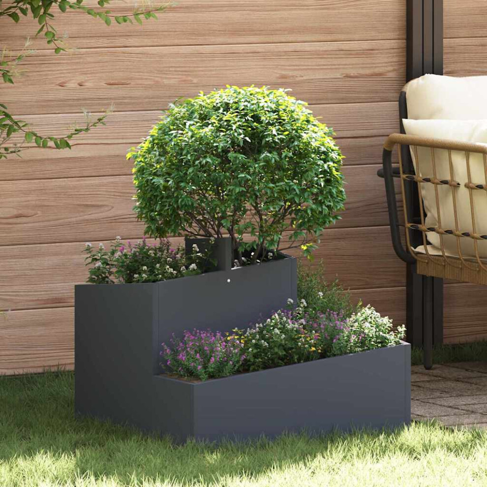 Vidaxl Garden Planter 60 X 60 X 50 Cm Cold-Rolled Steel Anthracite