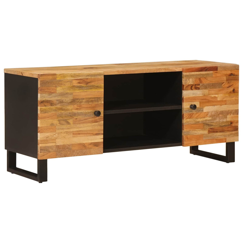 Vidaxl Tv Cabinet With Storage 105 X 33 X 46 Cm Solid Mango Wood Brown