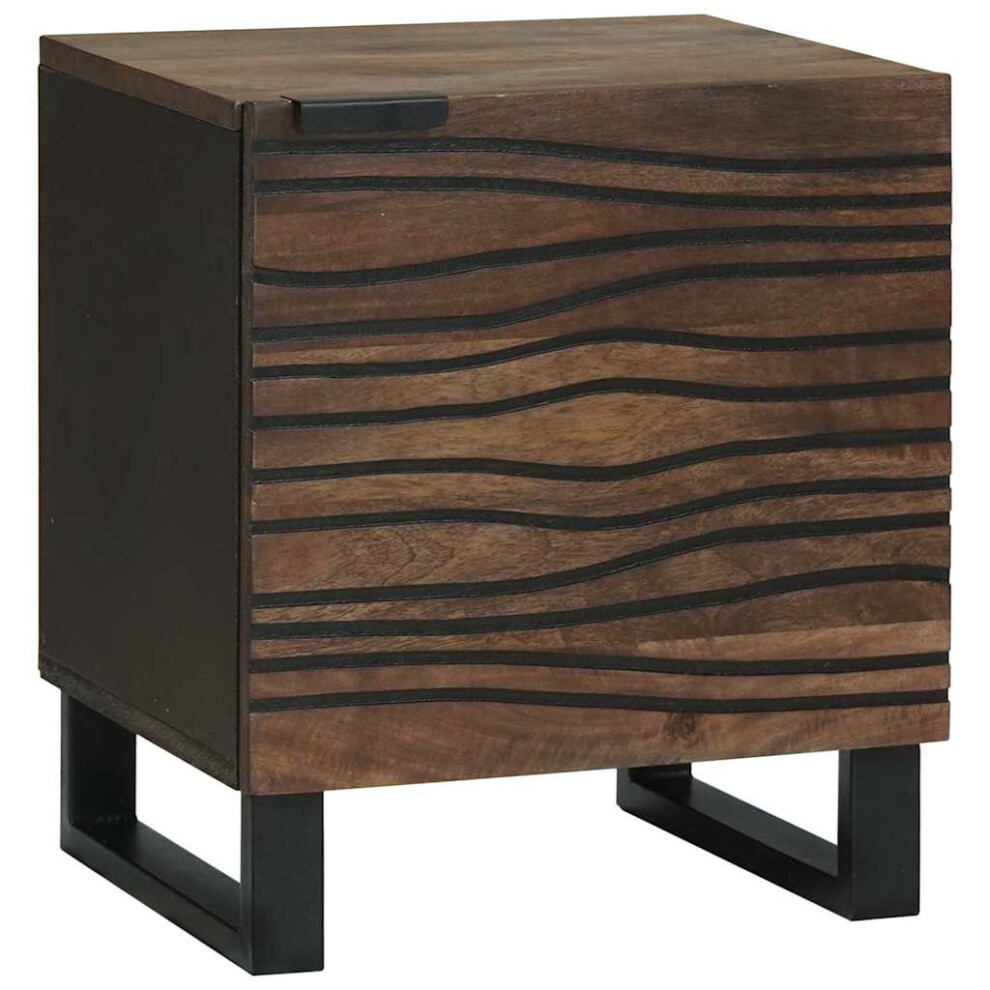 Vidaxl Bedside Cabinet Walnut 40 X 33 X 46 Cm Solid Acacia Wood