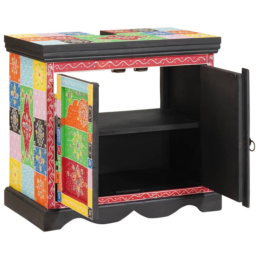 Vidaxl Sink Cabinet With Door Brown 60 X 35 X 55 Cm Solid Mango Wood