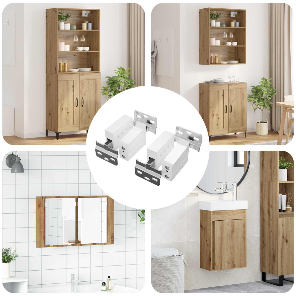 Vidaxl Cabinet Hanging Bracket 2 Pcs White 70 X 48 X 19 Mm