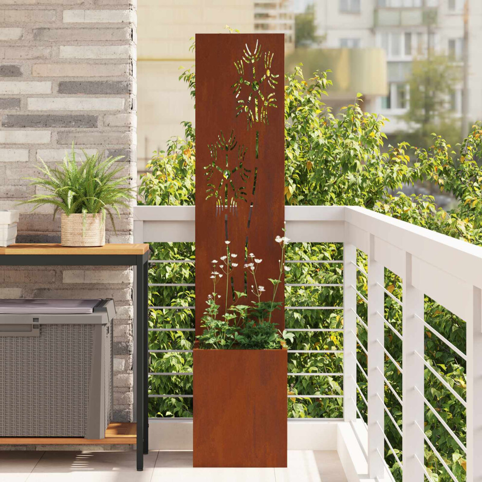 Vidaxl Garden Privacy Screen Rusty 32 X 32 X 150 Cm Weathering Steel