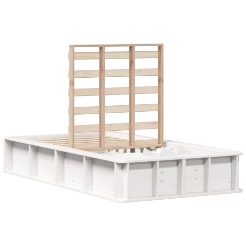 VidaXL vidaXL Bed Frame White 90 x 190 cm Solid Pine Wood 1
