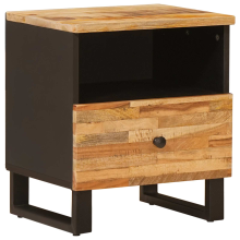 vidaXL Bed cabinet with Drawer Brown 40 x 33 x 46 cm Solid Mango Wood