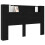 VidaXL vidaXL Storage Headboard with LED Black Oak Engineered Wood 2