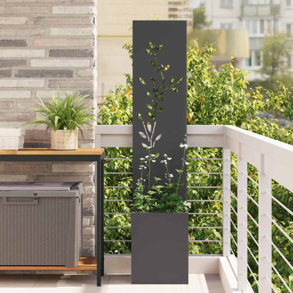 Vidaxl Garden Privacy Screen Black 32 X 32 X 150 Cm Cold-Rolled Steel