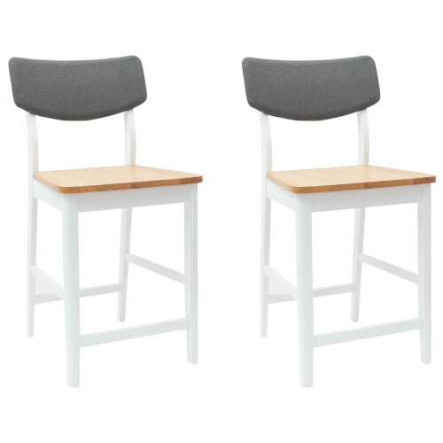 VidaXL vidaXL Dining Chairs 2 pcs White 48 x 49 x 95 cm Solid Rubber Wood 1