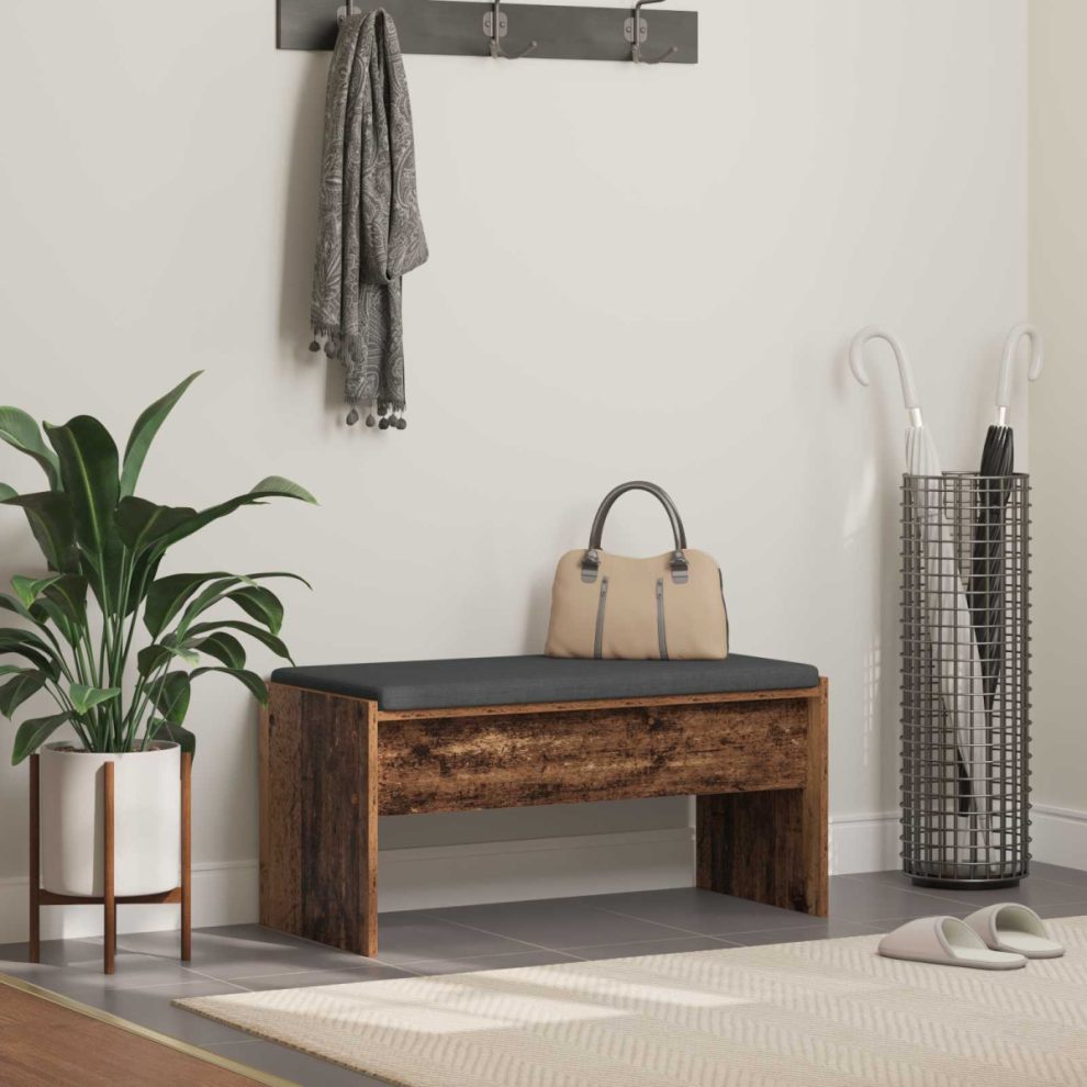 Vidaxl Hall Bench With Cushion Old Wood 83 X 38 X 40 Cm