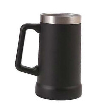 (black) 700ML Beer Stein Double Wall Stainless Thermal Steel Coffee Mug Insulation Tumbler for HotZZ50