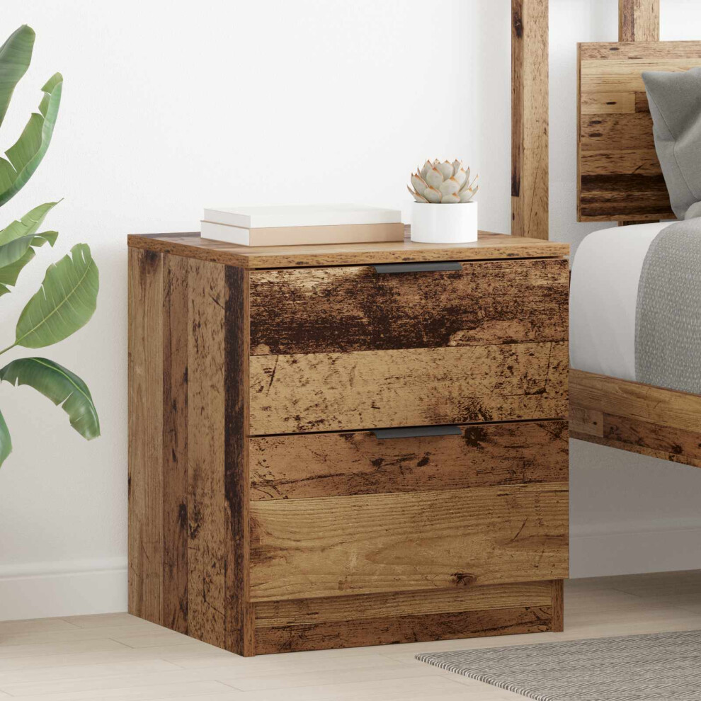 Vidaxl Bedside Cabinet 2 Pcs Old Wood 45 X 39 X 50Cm Engineered Wood