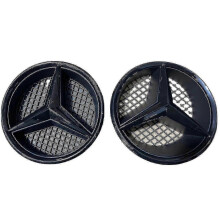(W205, Bright Black) For Mercedes Benz New C-class E-class Gle Gls Gla Cla Mlgl Glc Retrofit Mirror Face Emblem Front Face 3d Large Emblem