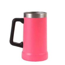 (rose red) 700ML Beer Stein Double Wall Stainless Thermal Steel Coffee Mug Insulation Tumbler for HotZZ50
