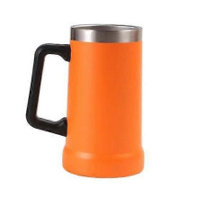 (orange) 700ML Beer Stein Double Wall Stainless Thermal Steel Coffee Mug Insulation Tumbler for HotZZ50