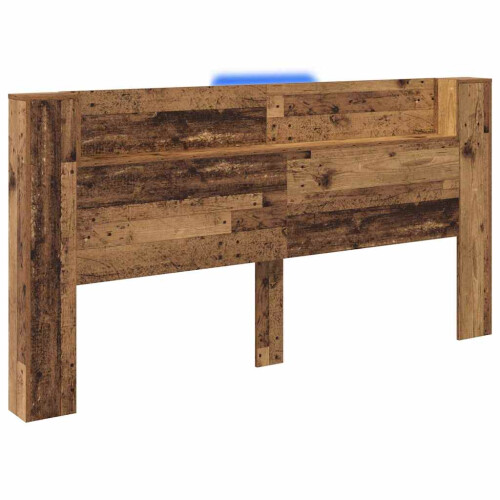 VidaXL vidaXL Storage Headboard with LED Old Wood Engineered Wood 1
