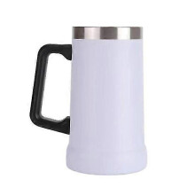 (white) 700ML Beer Stein Double Wall Stainless Thermal Steel Coffee Mug Insulation Tumbler for HotZZ50