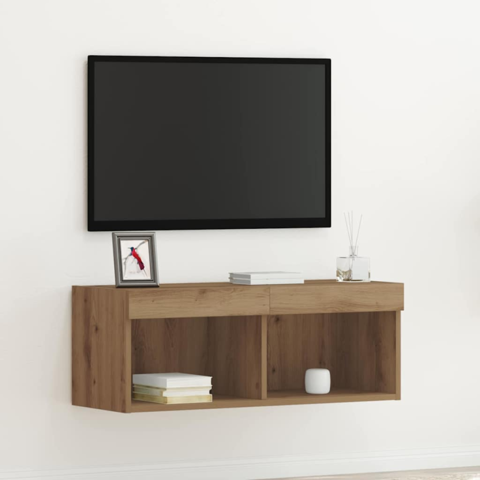 Vidaxl Tv Cabinet Set Artisan Oak 80 X 30 X 30 Cm Engineered Wood