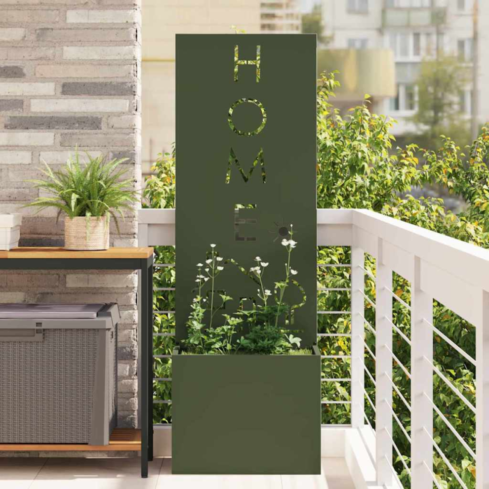 Vidaxl Garden Privacy Screen Olive Green 50 X 140 Cm Cold-Rolled Steel