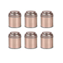 6 Pieces Tea Canister with Sealed Double Lid, Mini Tin Can Box And Small Round Kitchen Can