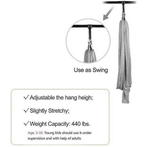 (150*280CM, White) Indoor Therapy Swing For Kids,soft Hammock Swing With Special Needs 2