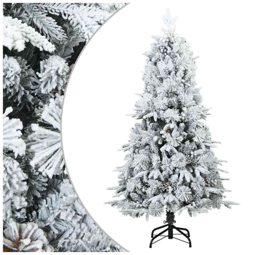 VidaXL vidaXL Artificial Hinged Christmas Tree Snow Flocked White 120 cm 1