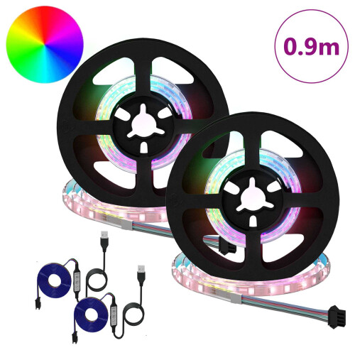 VidaXL vidaXL LED-Streifen 2 stk. Schwarz und Transparent 1