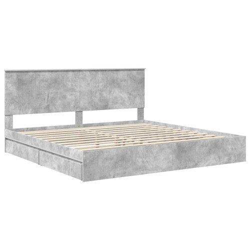 VidaXL vidaXL Storage Bed Concrete Grey 200 x 200 cm Engineered Wood 2