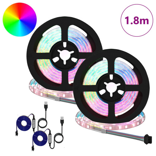 VidaXL vidaXL LED-Streifen 2 stk. Schwarz und Transparent 1