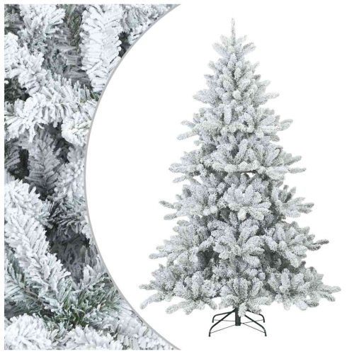 VidaXL vidaXL Artificial Hinged Christmas Tree Snow Flocked White 210 cm 1