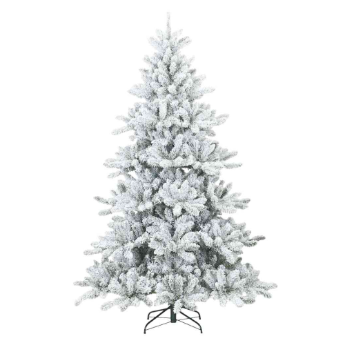 VidaXL vidaXL Artificial Hinged Christmas Tree Snow Flocked White 210 cm 2