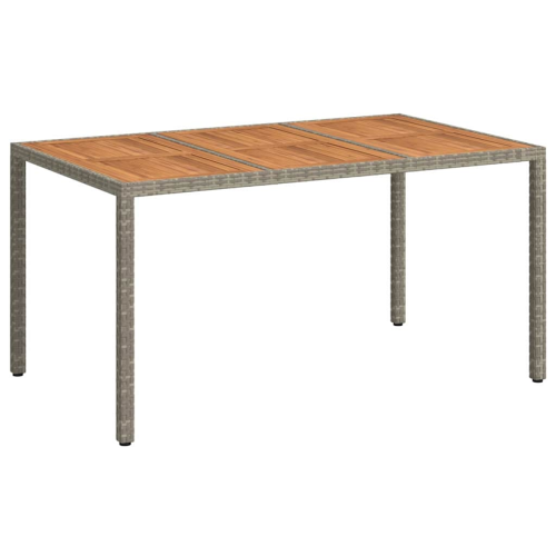 VidaXL vidaXL Garden Table Grey 150 x 90 x 75 cm Poly Rattan 1