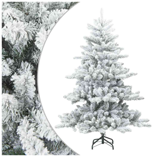 VidaXL vidaXL Artificial Hinged Christmas Tree Snow Flocked White 150 cm 1