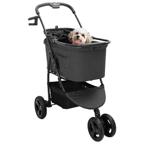 VidaXL vidaXL Folding Pet Stroller Black 78 x 54 x 101 cm Polyester 1