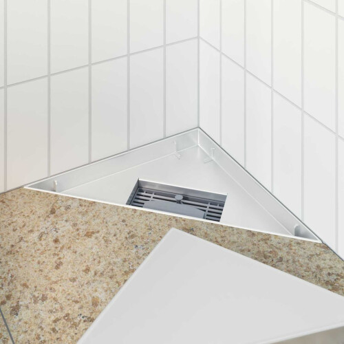 VidaXL vidaXL 2 in 1 Triangle Shower Drain Silver 32 x 32 x 7.5 cm 2
