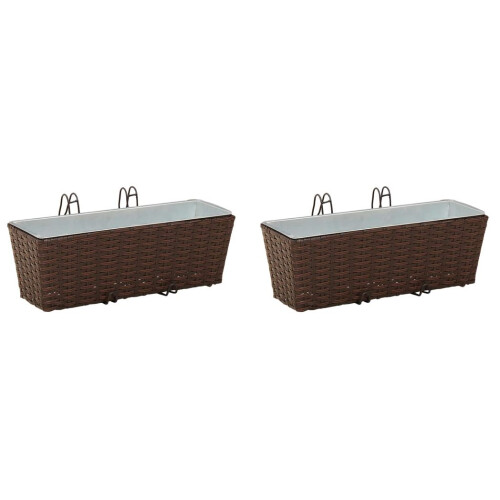 VidaXL vidaXL Railing 2 pcs 50 x 17 x 17 cm Metal 1