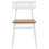VidaXL vidaXL Dining Chair 2 pcs White and Natural Solid Rubber Wood 4