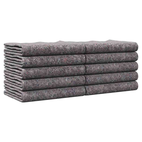 VidaXL vidaXL Moving Blankets 10 pcs Grey 150 x 200 cm Fabric 1